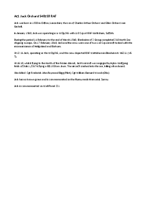 A preview of a PDF biography for Orchard, Jack